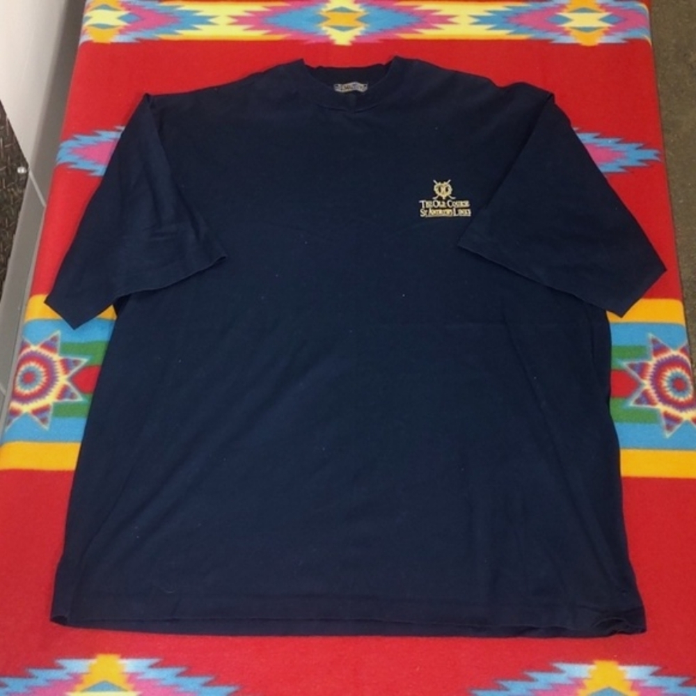 Vtg The Old Course St Andrews Links Golf Crewneck Short Sleeve Shirt Mens L